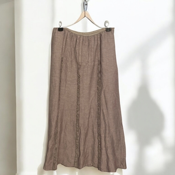 Nic + Zoe Classic Ruffle Linen Skirt - Picture 1 of 3